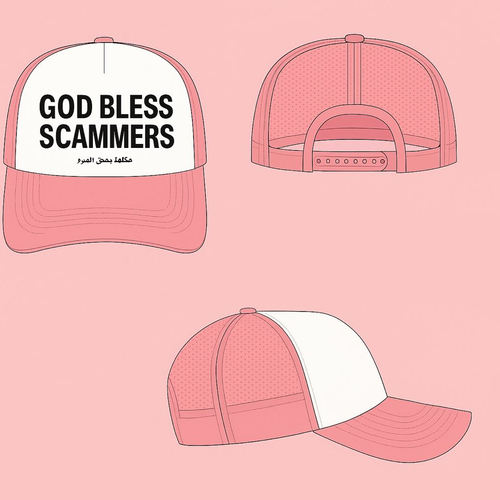 Pink God Bless Scammers